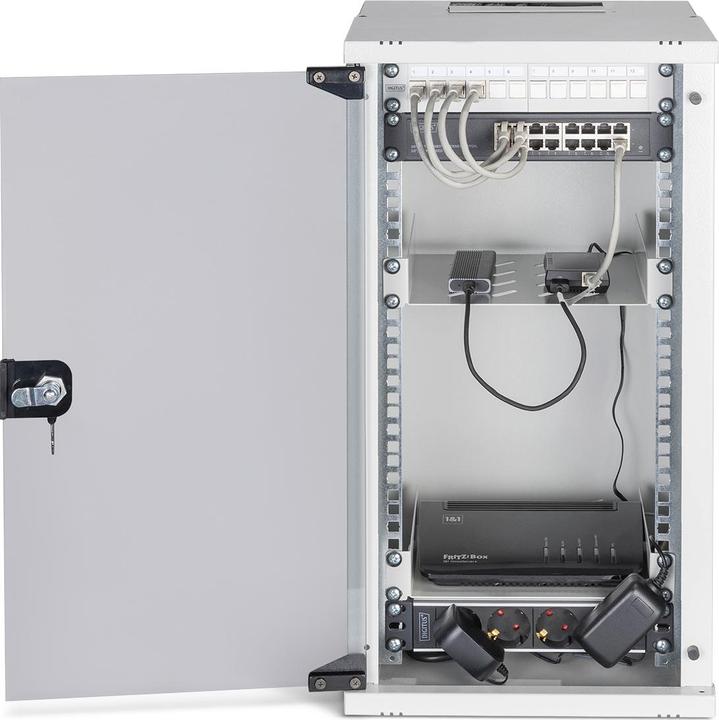 Produktbild Digitus 10" Netzwerk-Set, 12HE Wandgehäuse und Zubehör, gr SOHO PRO Version (10 Zoll Rack)