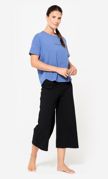 Produktbild Kimjaly Yoga Caprihose Damen hoher Bund - tiefschwarz (3XL)