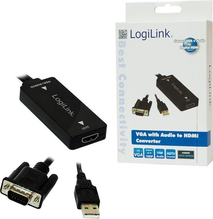 Immagine prodotto LogiLink CV0060 - Convertitore VGA con audio e HDMI (HDMI, 20 cm)