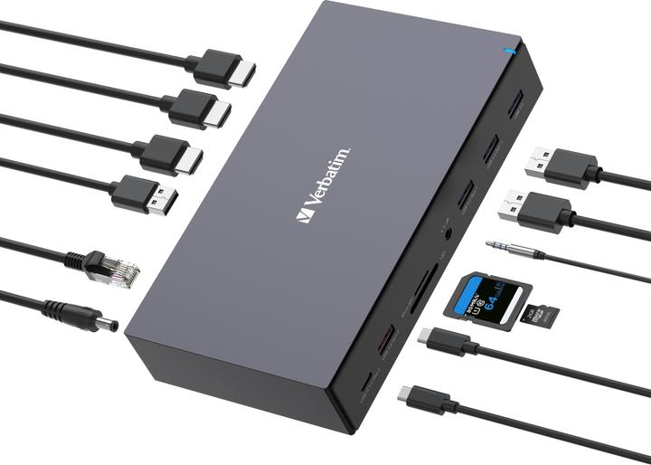 Actual product image Verbatim USB-C Pro Docking Station 17 Port CDS-17 (USB-C, 17 Ports)
