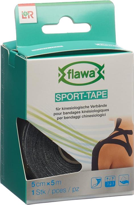 Flawa Sport-Tape 5cmx5m schwarz (5 m)