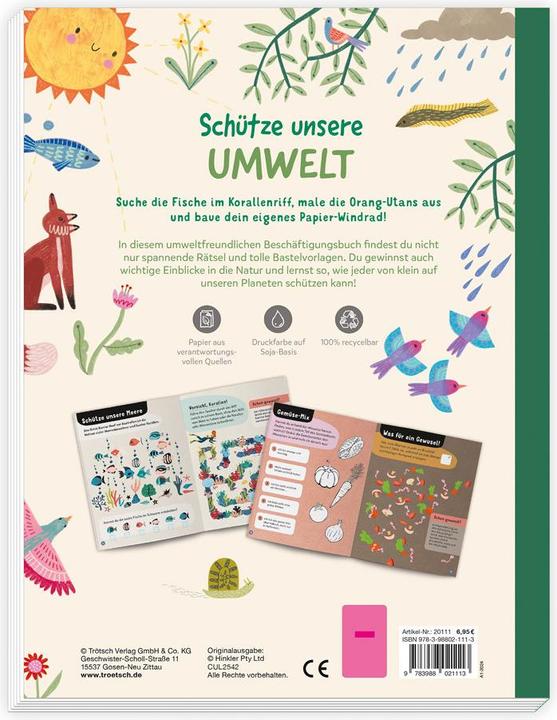 Immagine prodotto Libro di attività Proteggere il nostro ambiente Puzzle da colorare Artigianato Animali