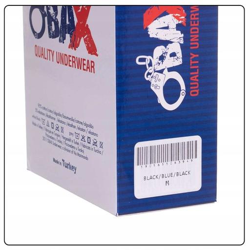 Obax Herren-Boxer-Unterwäsche 3p Schwarz/Blau M (M)