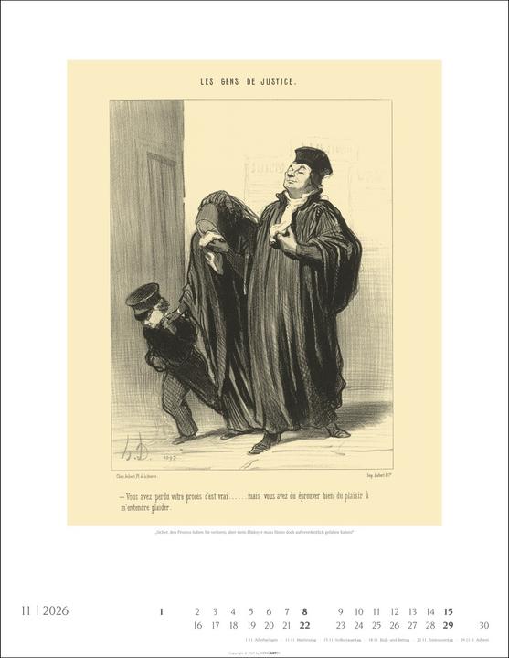 Produktbild Honoré Daumier: Die Juristen Kalender 2026 (34 x 44 cm, Deutsch)