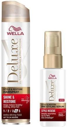 Immagine prodotto Wella Duo Deluxe Style Rescue Pre-Styling Serum e Dream Smooth & Shine and Repair Hairspray (Set per la cura dei capelli)