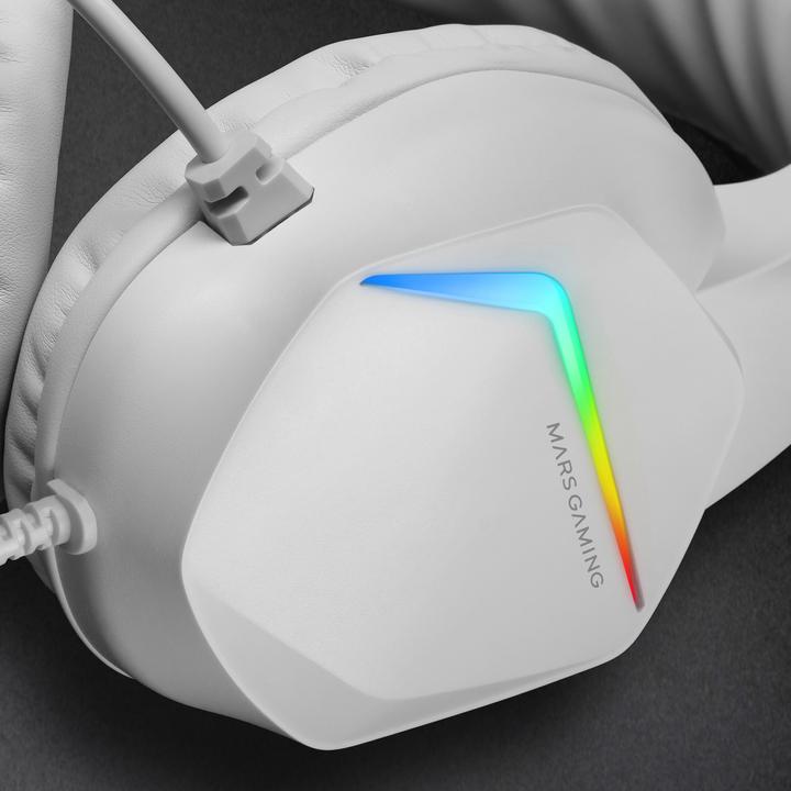 Produktbild Mars Gaming Casque Micro Gamer MH122 RGB (Blanc) (Kabelgebunden)