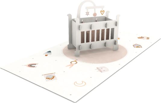 Produktbild Pop-Up Karte - Zur Geburt Kinderbettchen
