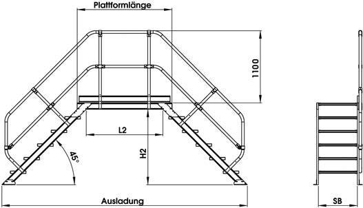 Produktbild Munk Überstieg 60° Stufenbreite 600 mm 3 Stufen (Gerüst, 60 cm)