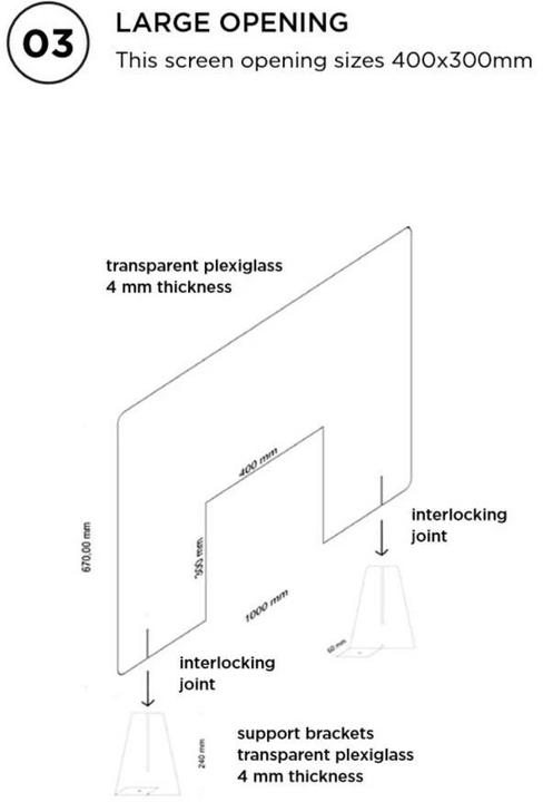Produktbild Schutzwand Version 3, 100 x 67 x 0.4 cm (10.50 cm, 71.50 cm)