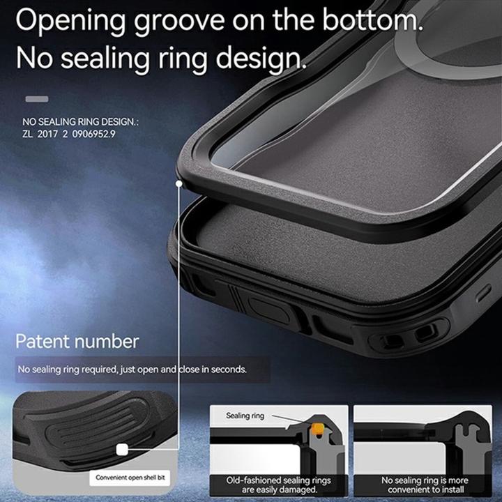 Produktbild Redpepper Apple iPhone 16 Pro - Dot Series Outdoor Case, IP68, MagSafe, wasserdicht, Schwarz (Apple iPhone 16 Pro)
