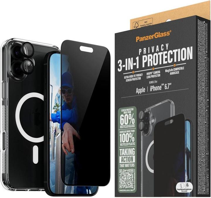 Produktbild PanzerGlass Privacy (1 Stück, Apple iPhone 16 Plus)