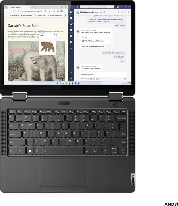 Produktbild Lenovo 13w Yoga Gen 2 (13.30", AMD Ryzen 5 7530U, 16 GB, 512 GB, DE)