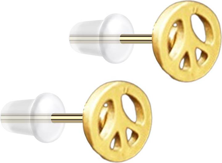 Star Piercing Ohrstecker vergoldet Peace (ohne Messing, Chirurgenstahl 316L)