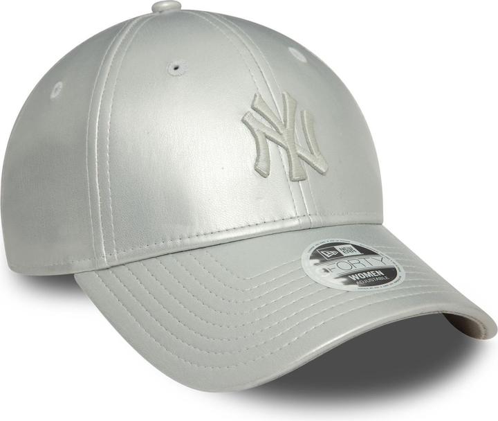 Produktbild New Era 9Forty Damen Cap - KUNSTLEDER NY Yankees silber