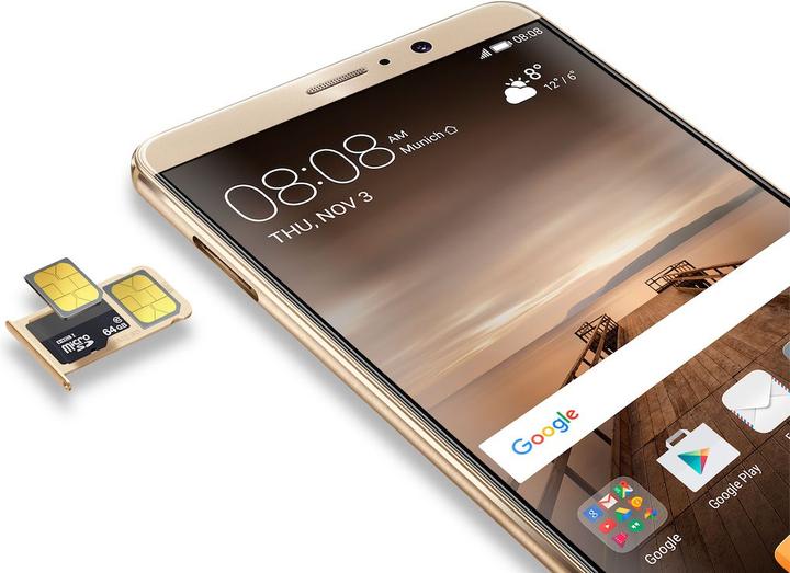 Actual product image Huawei Mate 9 (64 GB, Champagne Gold, 5.90", Hybrid Dual SIM, 20 Mpx, 4G)
