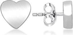 Brilio Silver - Silver minimalist heart earrings LME0818