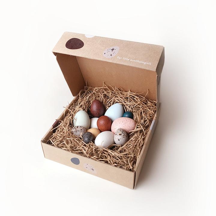 Actual product image Moon Picnic Wooden bird eggs in the box