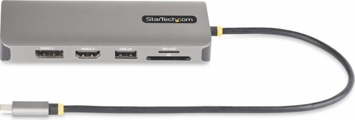 Produktbild StarTech COM Drei Monitor USB-C Multiport Adapter 2x 4K 60Hz + 4K 30Hz HDMI & DP 4x USB-A 100W GbE L (USB-C, 4 Ports)