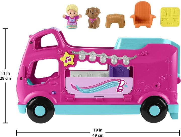 Productafbeelding Fisher-Price Little People Barbie Little Dreamcamper speelset met licht en geluid, 2 figuren (85)