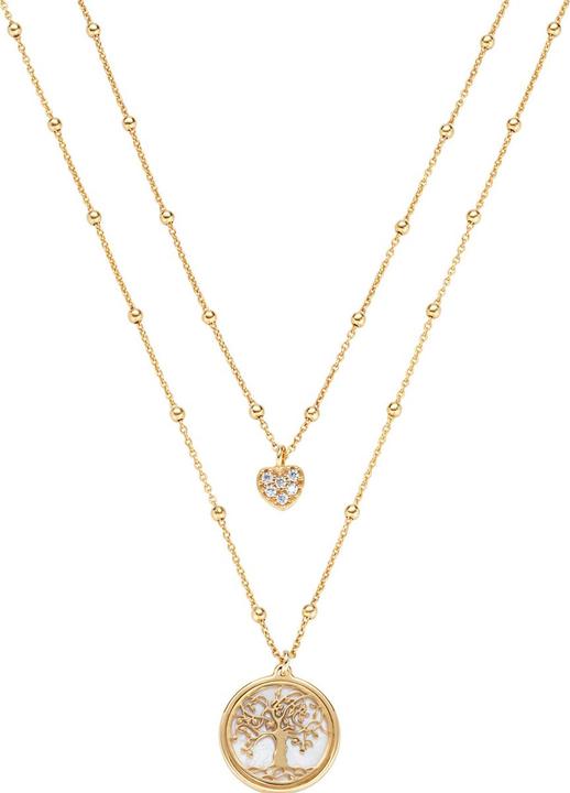 Amen Double Tree of Life and Heart Halskette (Silber 925, 40 - 44 cm)