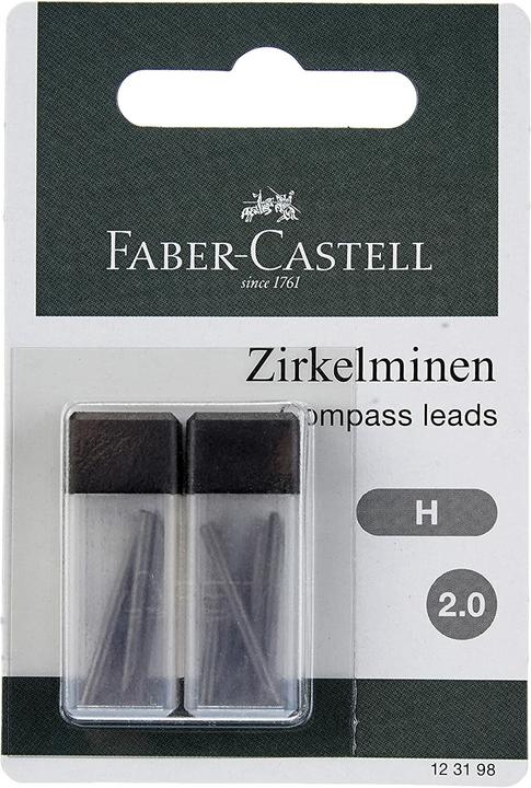 Produktbild Faber-Castell Zirkelminen H 2mm, 2x6 Stück (Zirkelmine, Transparent, Schwarz, 2 mm)