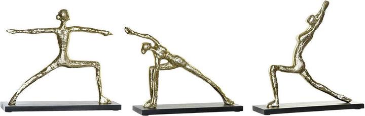 Produktbild DKD Home Decor Deko-Figur 33 x 10 x 35 cm Schwarz Gold Indianer Yoga (3 Stück)