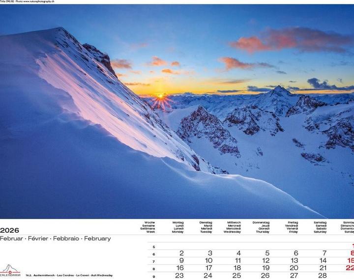 Immagine prodotto Schweiz-Suisse-Svizzera-Switzerland 2026 (40 x 31 cm, Copertina rigida, Francese, Tedesco)