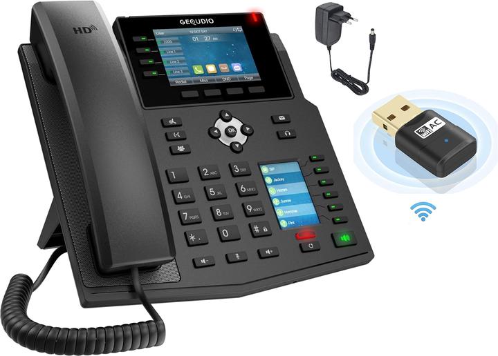 Gequdio GX5+ IP telephone set with power supply unit & WLAN stick