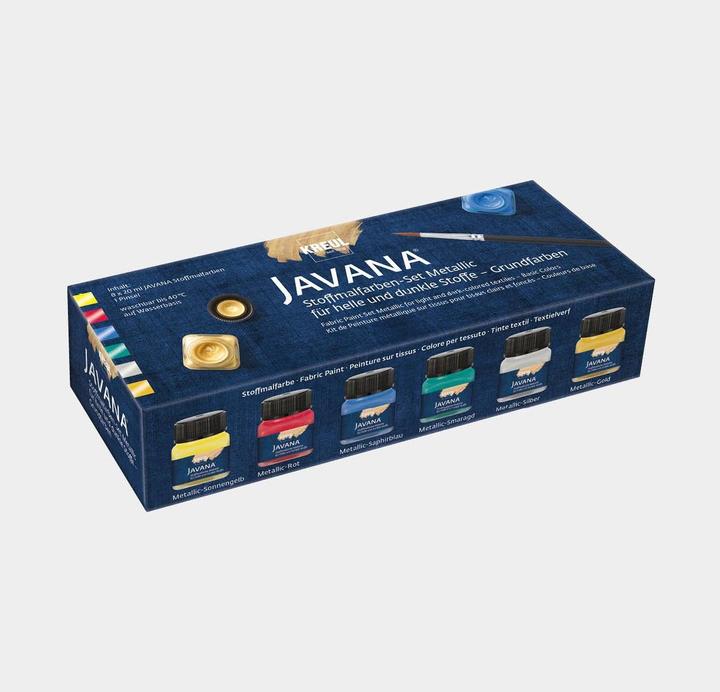 Immagine prodotto Kreul Set di colori di base (rosso metallizzato, Oro Metallico, Argento metallizzato, Giallo sole metallizzato, Blu zaffiro metallizzato, Smeraldo metallizzato, 120 ml)