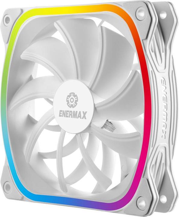 Actual product image Enermax PC Fan SquA RGB White 3-Pack with RGB Control Box (120 mm, 3 x)