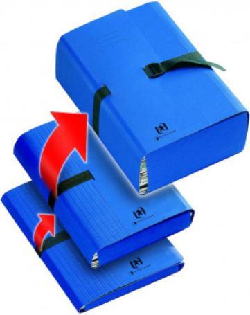 Produktbild Elba Dokumentenmappe CLIP'N GO, DIN A4, aus Karton, blau vergrösserbar, Textilverschluss (A4, 10 x)