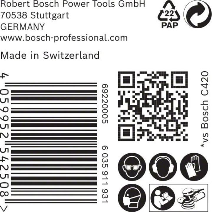 Actual product image Bosch Professional Zubehör EXPERT C470 Sanding paper with 8 holes for random orbital sanders, 125 mm, G 120, 50 pcs. (120)