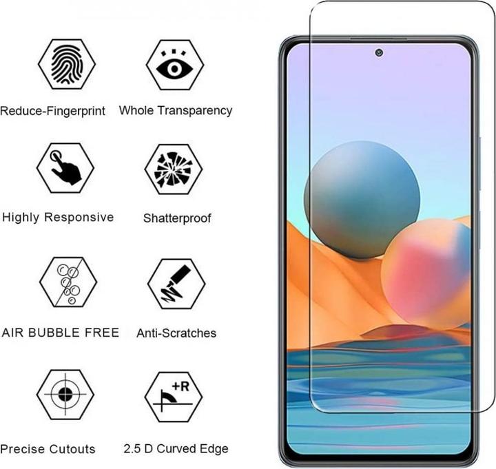 Actual product image Screenguard Xiaomi Redmi Note 10 Pro Protective Glass Film Case Friendly Design (1 Piece, Xiaomi Redmi Note 10 Pro)