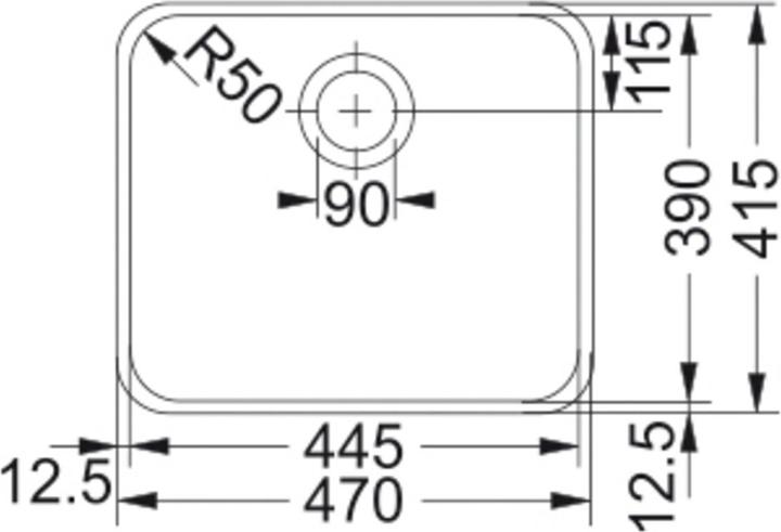 Actual product image Franke Spüle Largo LAX 110-45 CRNI (Undermount sink, 41.50 cm, 47 cm)