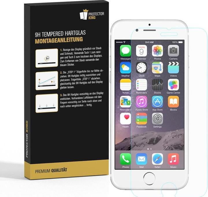 Produktbild Protectorking 4x 3D A++ echtes Tempered 9H Panzerhartglas KLAR (4 Stück, Apple iPhone SE (2nd Gen))