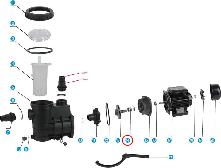 Produktbild SunSun Schwimmbadpumpe HZS-200 300 Ersatzteil Mechanische Dichtung Pool Pumpe