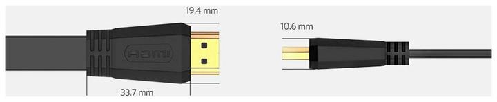 Actual product image Ugreen HDMI 2.0 flat band 4K 1080p gold plated (5 m, HDMI)