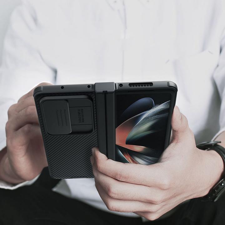 Produktbild Nillkin CamShield Pro Hülle (einfach) für Samsung Galaxy Z Flat 4 Cover mit dunkelgrüner Kameraabdec (Samsung Galaxy Z Fold4)