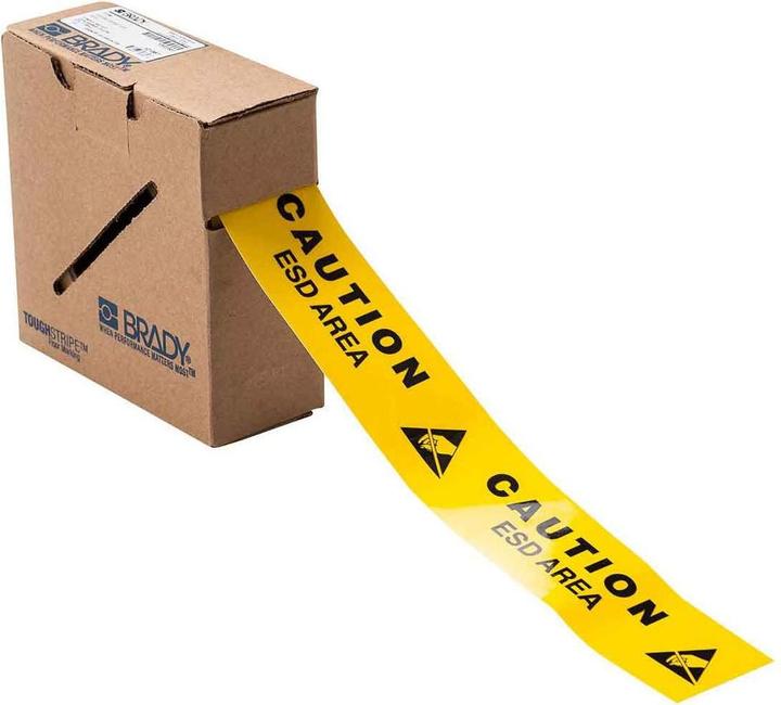 Actual product image Brady B-514, ToughStripe, floor marking tapes, polyester, yellow, 50.80 mm x 30.00 m, labelling: C