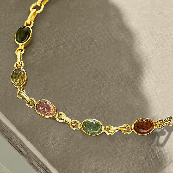 Immagine prodotto Loberon Bracciale Leilan colorato (19 cm, Abbellimento: gemma di tormalina, Argento 925)