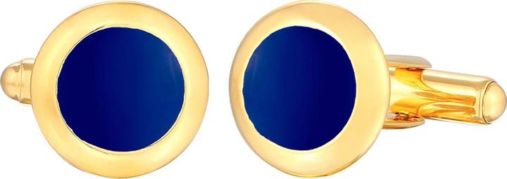 Image du produit Kuzzoi Bouton de manchette Basic Rond Classique Géo Émail Bleu 925 Argent (Argent sterling 925, Émail, Pas de pierres précieuses)