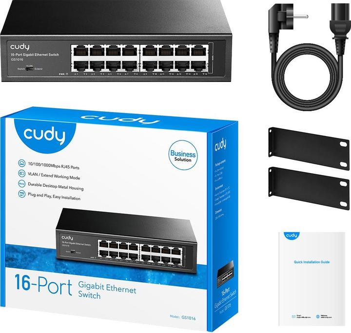 Produktbild Cudy GS1016 network switch Gigabit Ethernet (10/100/1000) Black (16 Ports)