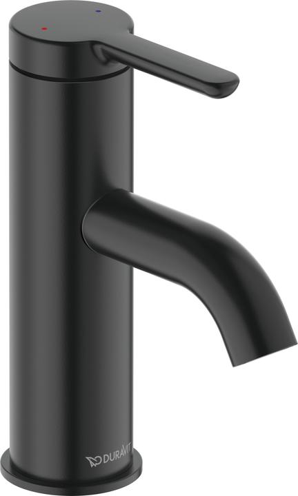 Duravit Einhebel-Waschtischmischer C.1 S o Zugstangen-Ablaufgarnitur schwarz matt