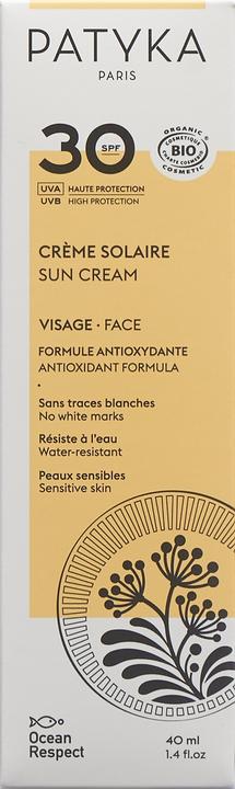 Actual product image Patyka Crème Solaire Visage Sun Protection Factor 30 (Sun cream face, SPF 30, 40 ml)