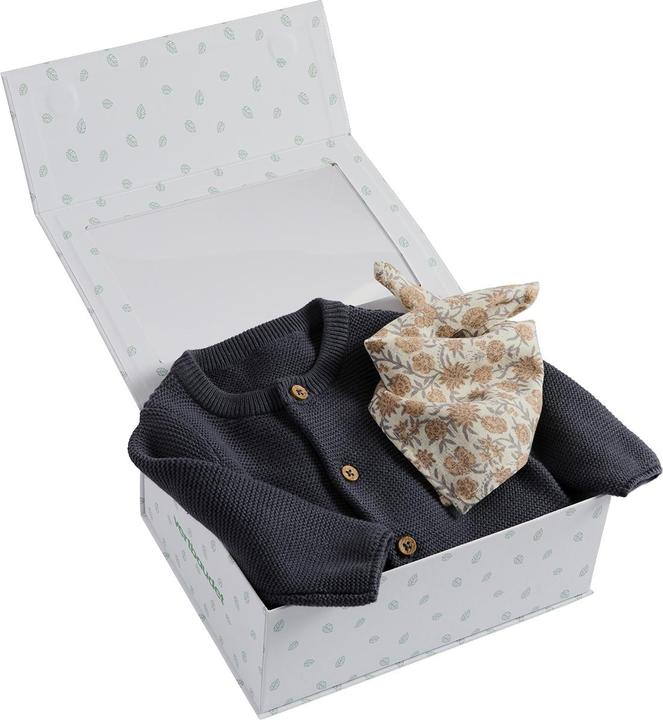 Actual product image Vertbaudet Unisex Baby Geschenk-Set: Strickoverall mit langen Ärmeln & Halstuch (80)