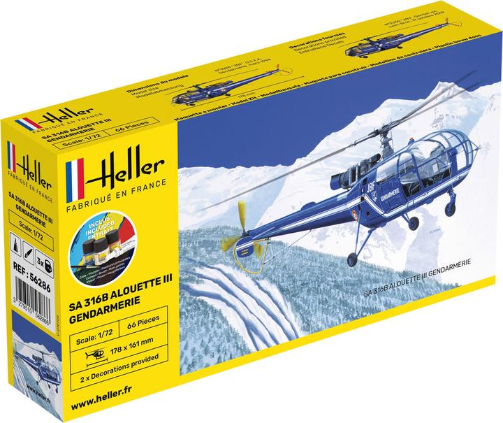 Actual product image Heller STARTER KIT SA 316 Alouette III Gendarmerie