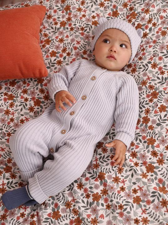 Actual product image Vertbaudet Baby-Set: gerippter Strickoverall & Mütze mit Ohren (50)