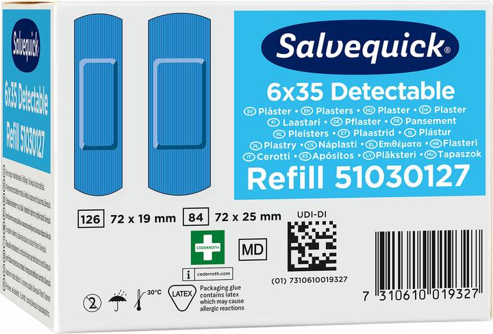 Produktbild Salvequick Pflasterstrips detectable (6 x)