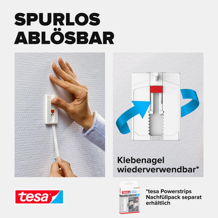 Image du produit tesa Klebehaken Verstellbarer Klebenagel für Tapeten und Putz (en anglais)