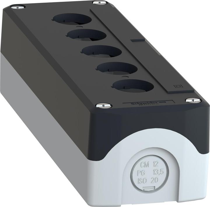 Image du produit Schneider Electric Boîtier bouton-poussoir 22mm 5 trous gris